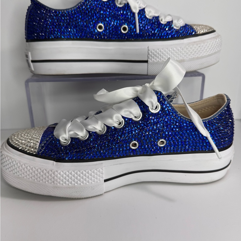 PLATFORM DODGERS RHINESTONE CONVERSE - image 2